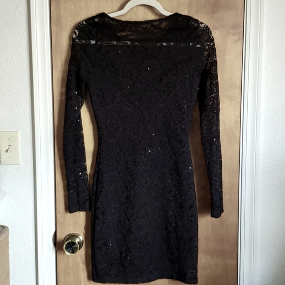 DEB black lace/sequin bustier cocktail dress